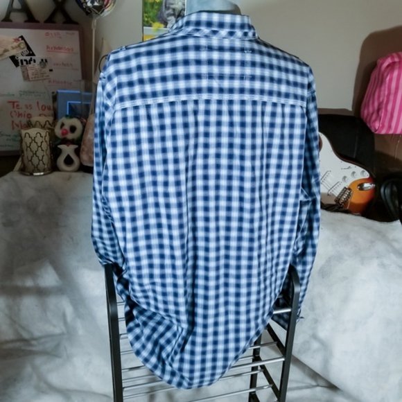 DKNY Jeans Blue Plaid L/S Casual Button-Down Shirt - Picture 4 of 8